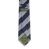 Navy & White Textured Classic Striped Silk Tie