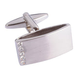 White Crystal Line Cufflinks