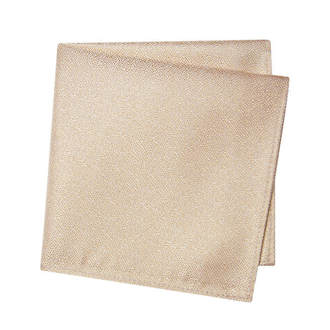 Pastel Gold Textured Woven Silk Handkerchief