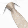 Pastel Beige Paisley Woven Silk Tie