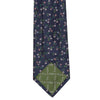 Navy & Pastel Pink Floral Woven Silk Tie