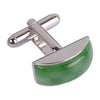 Green Chequered Bridged Cufflinks
