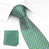 Green & Blue Classic Oxford Spot Silk Tie & Handkerchief Set
