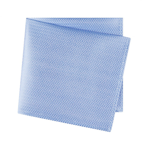 Blue Herringbone Silk Handkerchief