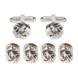 Silver Knot Cufflinks And Dress Studs Gift Set