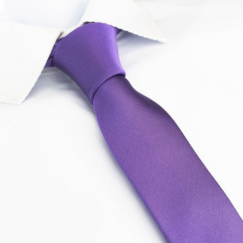 Plain Purple Slim Silk Tie