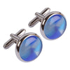 Blue, Turquoise & White Circles  Cufflinks