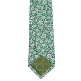 Green & White Daisy Chain Floral Silk Tie