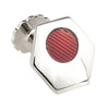 Silver Hexagon Red Cufflinks