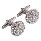 Multi White Crystal Circles Cufflinks