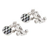 Sterling Silver Racing Car Chequered Flag Cufflinks