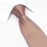 Orange Geometric Spot Woven Silk Tie