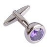 Large Purple Crystal Cufflinks