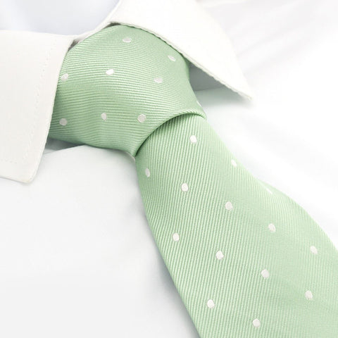 Yoghurt Green Polka Dot Silk Tie
