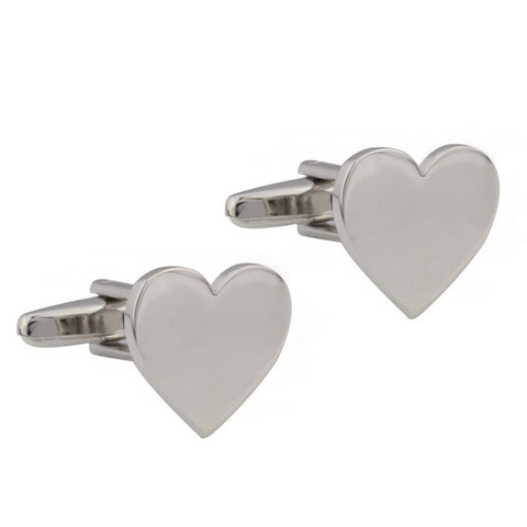 Silver Love Heart Cufflinks