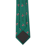 Ice Skating Santa Green Woven Tie