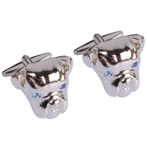 Silver Bull Dog Cufflinks