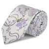 Silver & Pink Luxury Floral Silk Tie