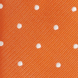 Burnt Orange Polka Dot Woven Slim Silk Tie