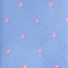Blue & Pink Polka Dot Woven Slim Silk Tie