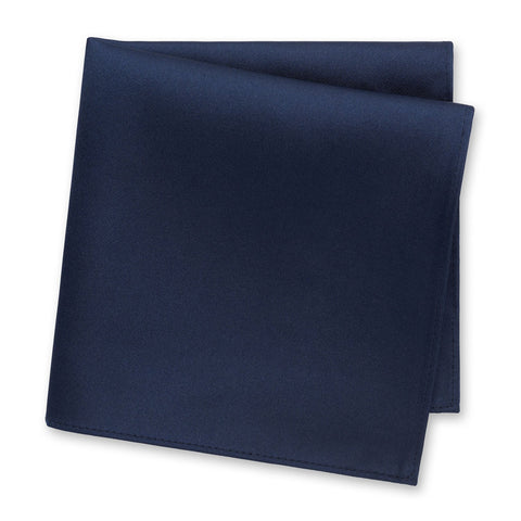 Plain Light Navy Silk Handkerchief