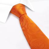 Burnt Orange Rose Luxury Woven Silk