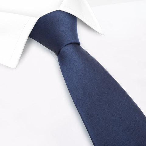 Plain Light Navy Silk Tie