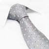 Silver Square Patterned Silk Tie