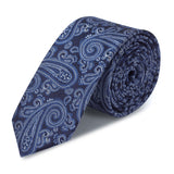 Blue Paisley Luxury Slim Silk Tie