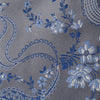 Silver & Blue Luxury Floral Silk Tie
