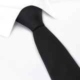 Plain Black Silk Tie