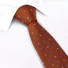 Orange & Blue Flower Spot Silk Tie