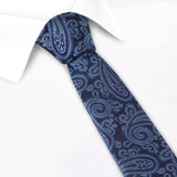 Blue Paisley Luxury Slim Silk Tie