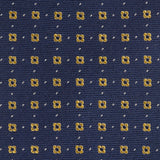 Navy & Yellow Flower Spot Silk Tie