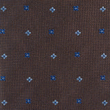 Brown & Blue Flower Spot Silk Tie