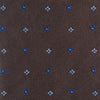 Brown & Blue Flower Spot Silk Tie