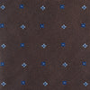 Brown & Blue Flower Spot Silk Tie