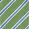 Green with White and Blue Stripes Silk Tie