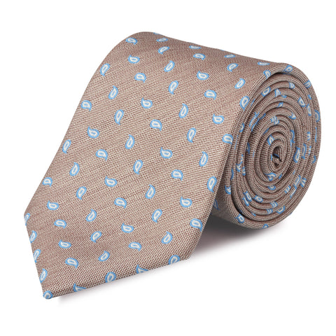 Bronze Micro Paisley Woven Silk Tie