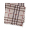 Beige & Brown Tartan Silk Woven Handkerchief