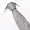 Silver Square Patterned Silk Tie