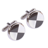 Black and Mother of Pearl Circle Cufflinks