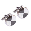 Black and Mother of Pearl Circle Cufflinks
