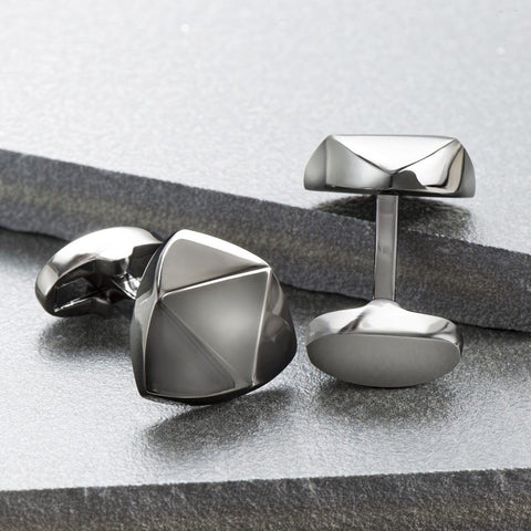 Four Facet Rhodium Cufflinks