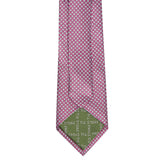 Magenta & Silver Square Patterned Silk Tie