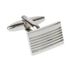 Silver Line Detail Rectangular Cufflinks