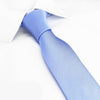 Plain Light Blue Slim Silk Tie