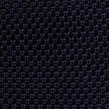 Navy Knitted Square Cut Silk Tie