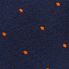 Navy & Orange Textured Spot Woven Silk Tie