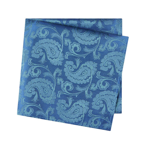 Classic Blue Paisley Silk Handkerchief